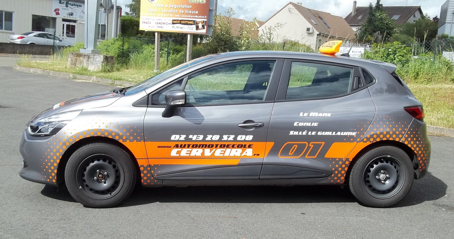 Marquage voiture auto école Sarthe